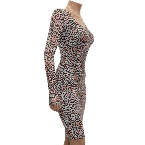 BCBG Maxarzria Bodycon Leopard Animal Print Mini Dress XS - Picture 4 of 8